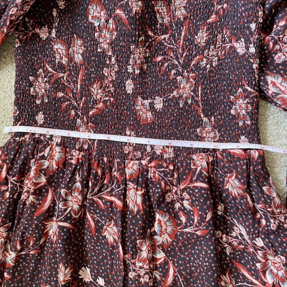 Anthropologie Dolan Left Coast Stratton Dress Maxi Long Smocked Floral Carbon - Picture 12 of 12